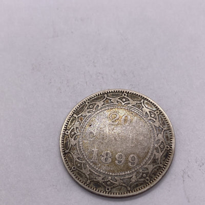 NEWFOUNDLAND 20 CENTS 1899 SILVER KM4 Silver Coin #288-10