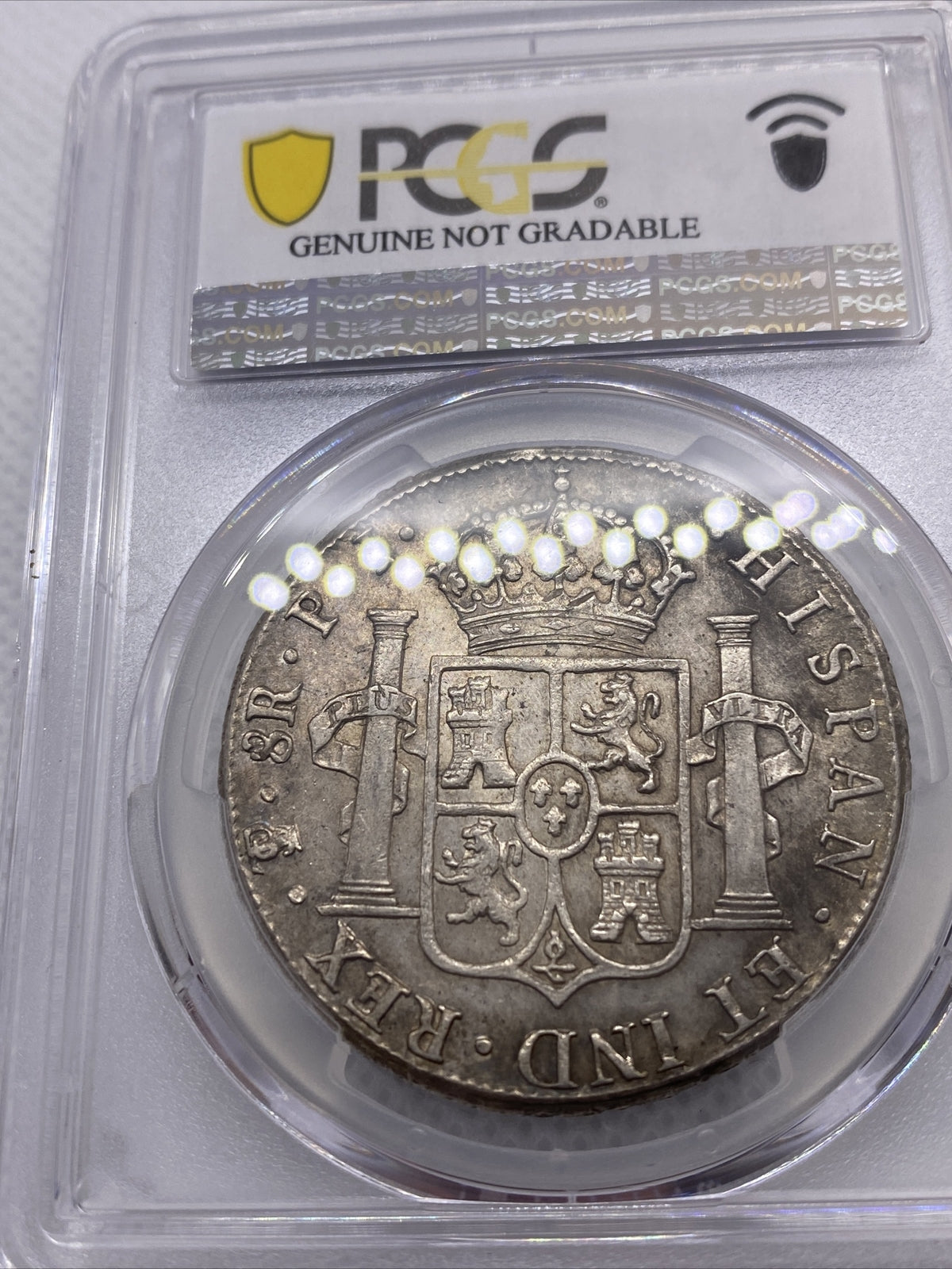1818 PTS PJ Bolivia Silver 8R 8 Reales AU Details PCGS Silver Potosi #7958