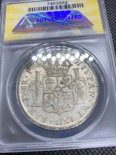 1819 PTS PJ Bolivia Silver 8R 8 Reales AU 55 Details Anacs Silver Potosi #552