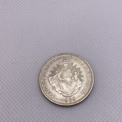 1939 2 Pengo Hungary Silver Coin Beautiful Silver Coin Uncirculated