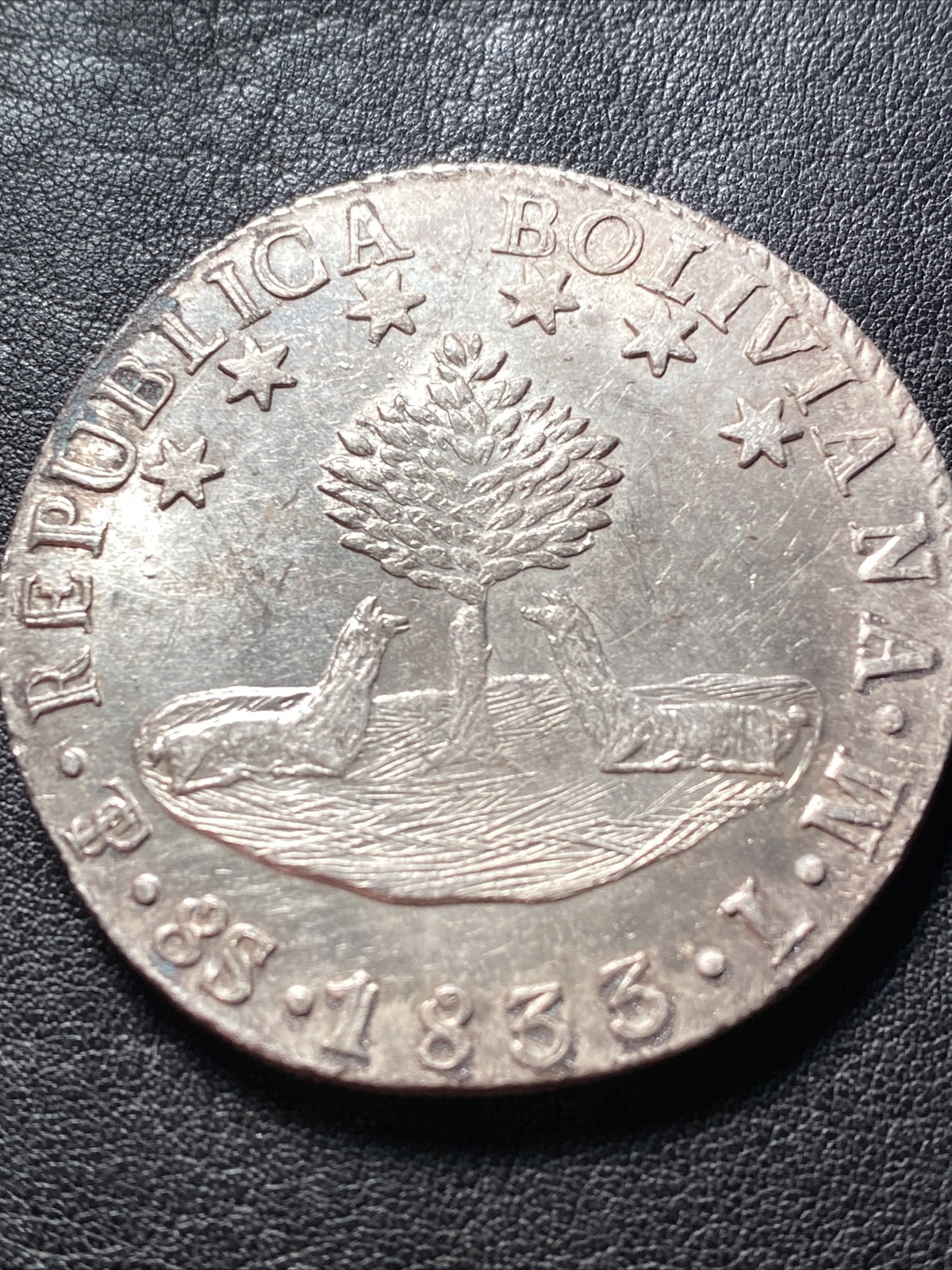 1833 PTS LM S8S BOLIVIA 8 SOLES SILVER DETAILS SEE DESCRIPT. PRICED TO SELL X598