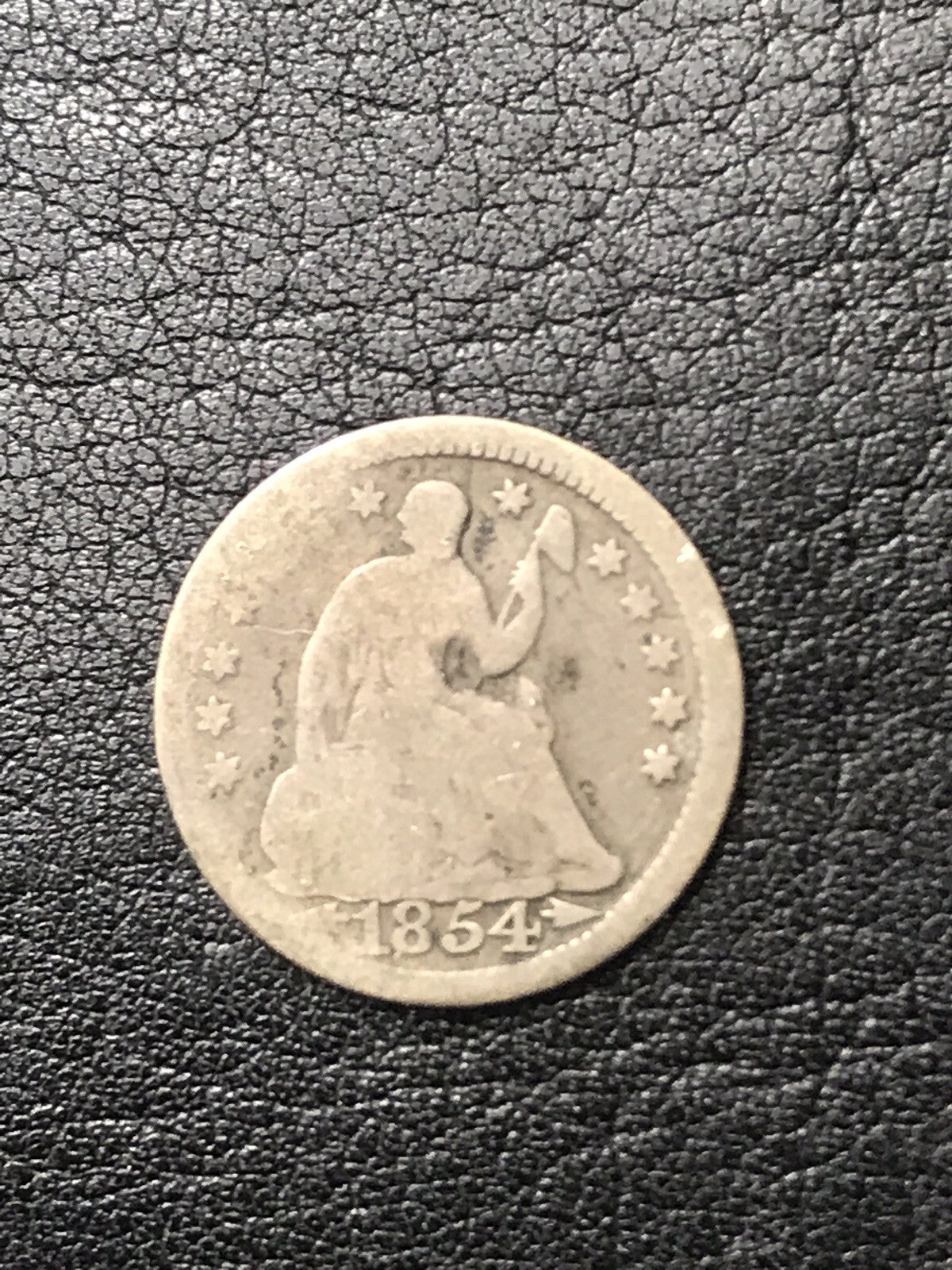 1854 Seated Liberty Half Dime with Arrows H10 5c Silver Coin #5992