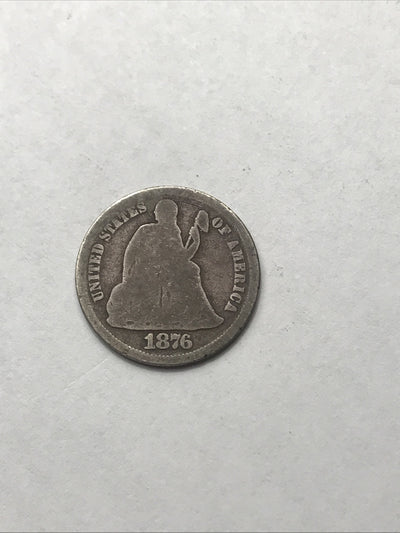 1876 S Seated Liberty Dime 10c Great Coin #HY87