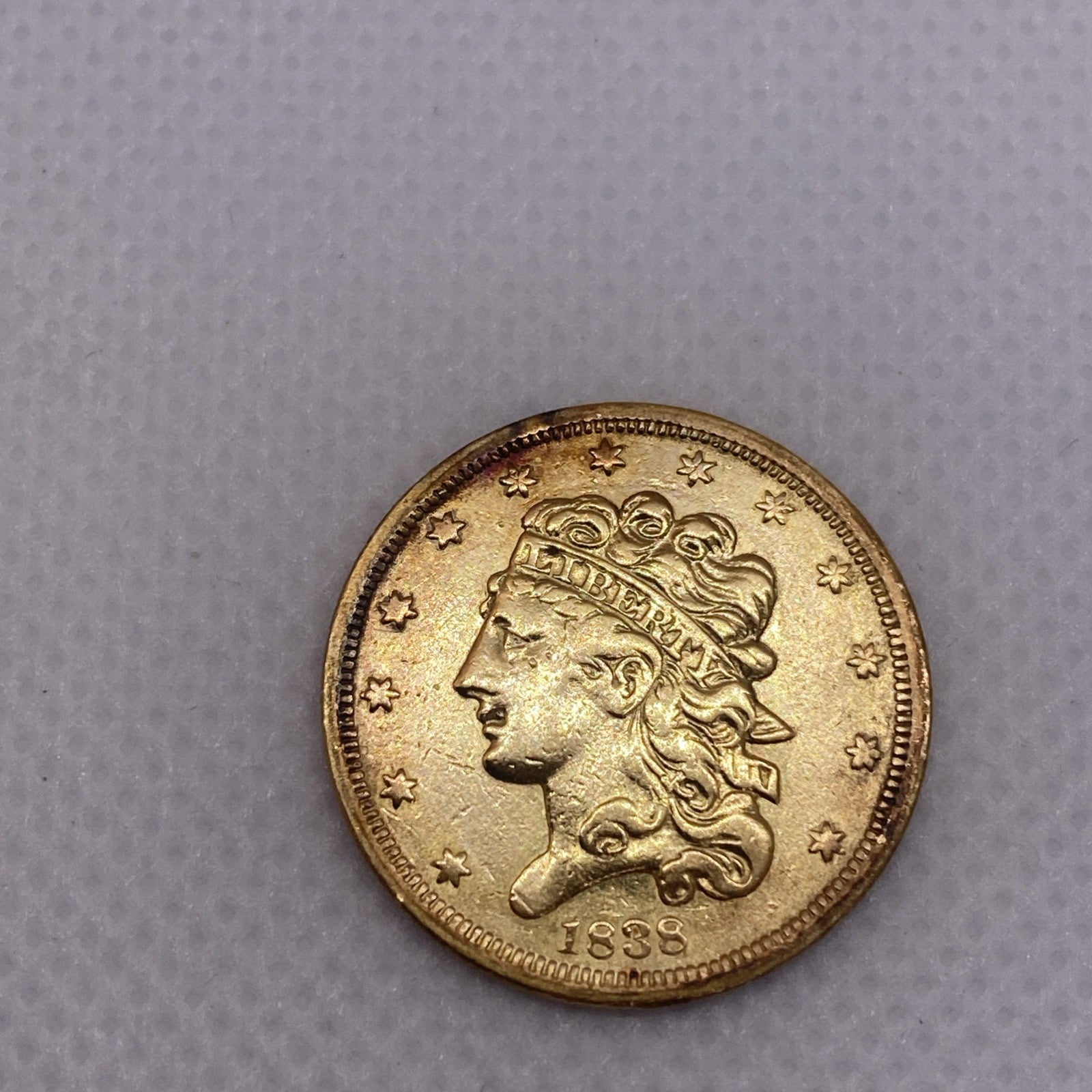 1838 Classic Head $5 Gold Half Eagle Five Dollar Gold Coin US Coin #8277