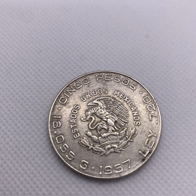 Mexico Estados Unidos Mexicanos 5 Pesos KM# 469 1957 Mo  Mexico Silver #8822