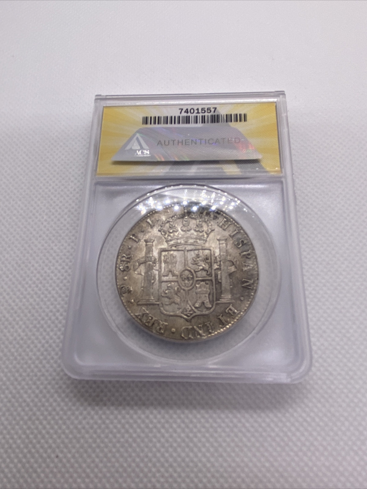 1818 PTS PJ Bolivia Silver 8R 8 Reales AU 55 Details Anacs Silver Potosi #557