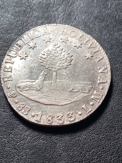 1833 PTS LM S8S BOLIVIA 8 SOLES SILVER DETAILS SEE DESCRIPT. PRICED TO SELL X598
