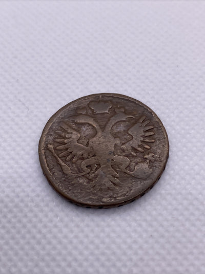 1734 Denga Russian Imperial Copper Coin  Denga