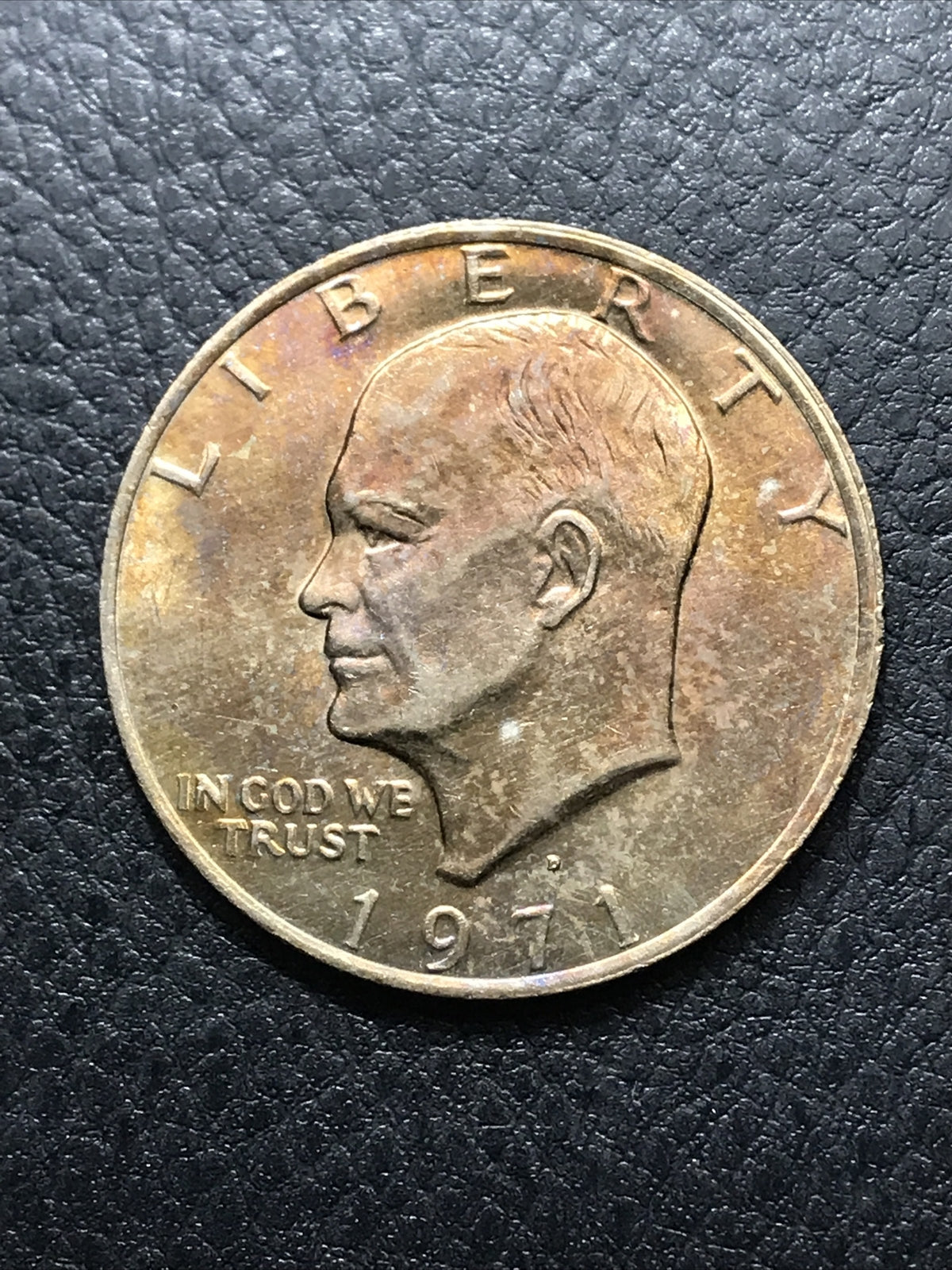 1971-D EISENHOWER TWO(2) $1 DOLLARS BU TONED COINS IN HIGH GRADE #IKE-635GE