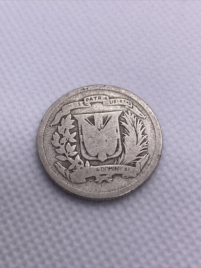 (No Date) Dominican Republic 25 Centavos - Dominicana Silver Coin