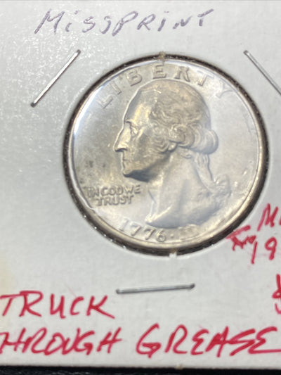 1998 P + 1996 P Kennedy Half Dollars + 1976 Quarter - Struck through Mint Errors