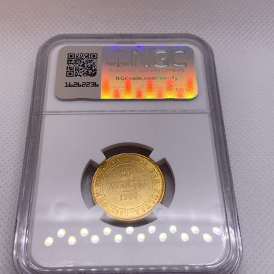 1904-L 20 Markkaa Finland Russia Nicholas II Gold MS62 NGC