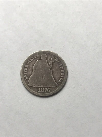 1876 S Seated Liberty Dime 10c Great Coin #HY87