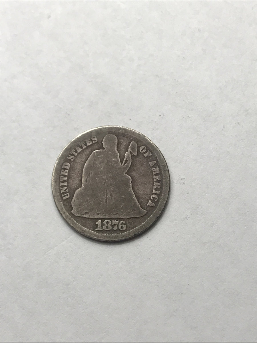 1876 S Seated Liberty Dime 10c Great Coin #HY87