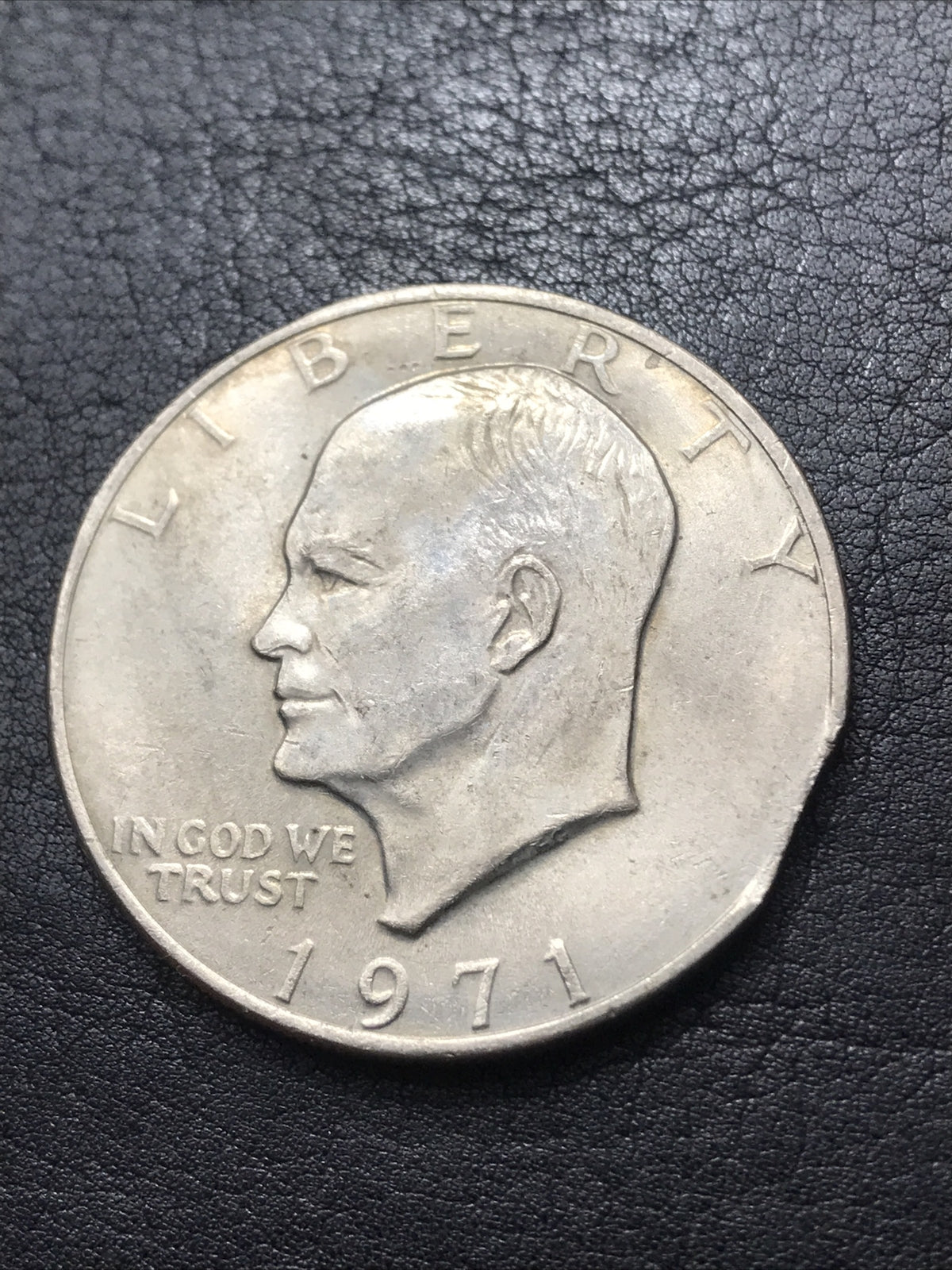 1971 Ike Dollar Clipped Planchet Error Eisenhower $1 One Dollar Error Coin