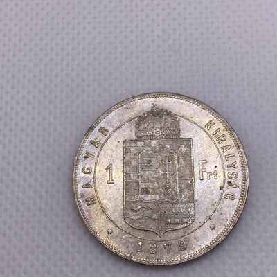 1879 KB One Forint Hungary Silver Coin King Franz Josef Uncirculated