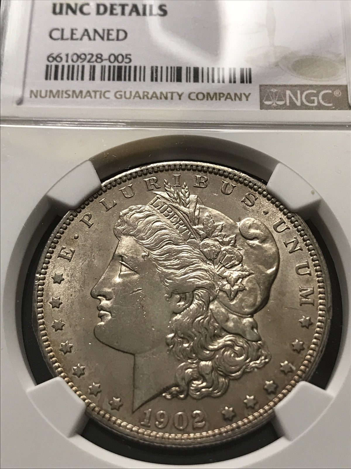 1902 O Morgan Silver Dollar $1 NGC UNC Details*ERROR LABEL* 928-005