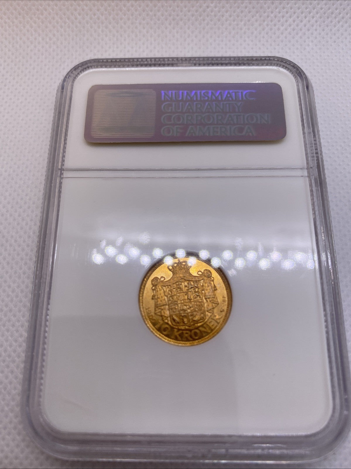 1909 Denmark 10 Kroner Frederik VIII Grade OLD NGC Slab MS 66 Gold Coin #944-027