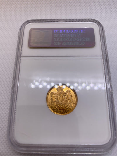 1909 Denmark 10 Kroner Frederik VIII Grade OLD NGC Slab MS 66 Gold Coin #944-027