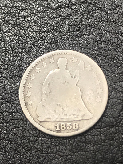 1858 Seated Liberty Half Dime H10 5C Silver Coin #56755