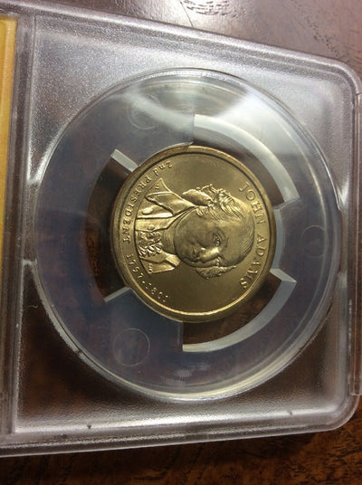2007 John Adams Presidential Dollar Die Clash Anacs MS65 Rare ERROR COIN **567