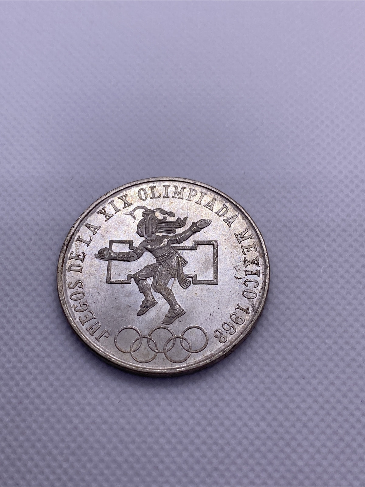1968 Mexico Olympics Mexican 25 Peso Silver Coin BU Great Condition Coin