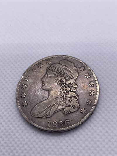 1836 Capped Bust Half Dollar Lettered Edge Silver 50c Beautiful Toning