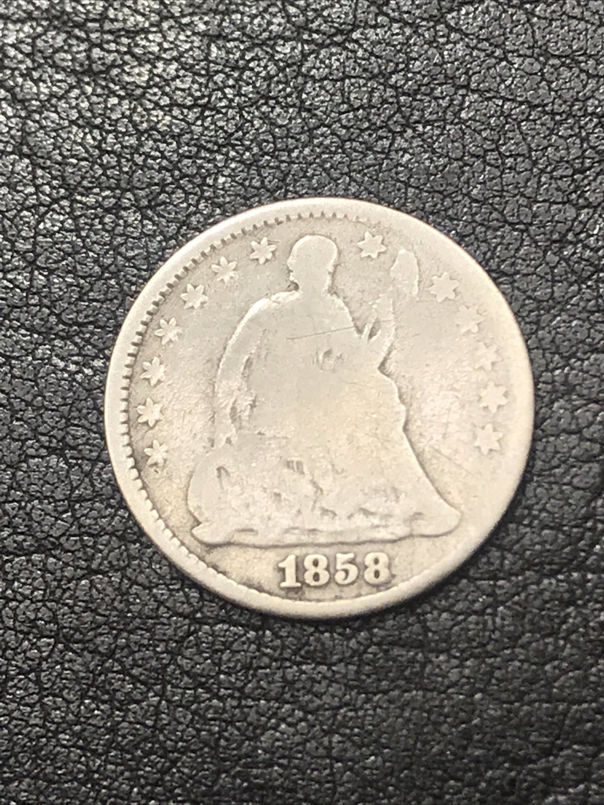 1858 Seated Liberty Half Dime H10 5C Silver Coin #56755
