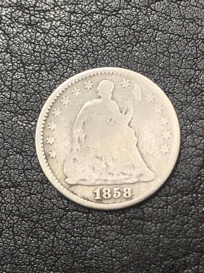 1858 Seated Liberty Half Dime H10 5C Silver Coin #56755