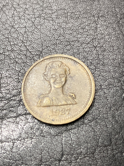 1937 Amelia Earhart Bust Pictorial - Token | Medal | Coin - Blank Reverse