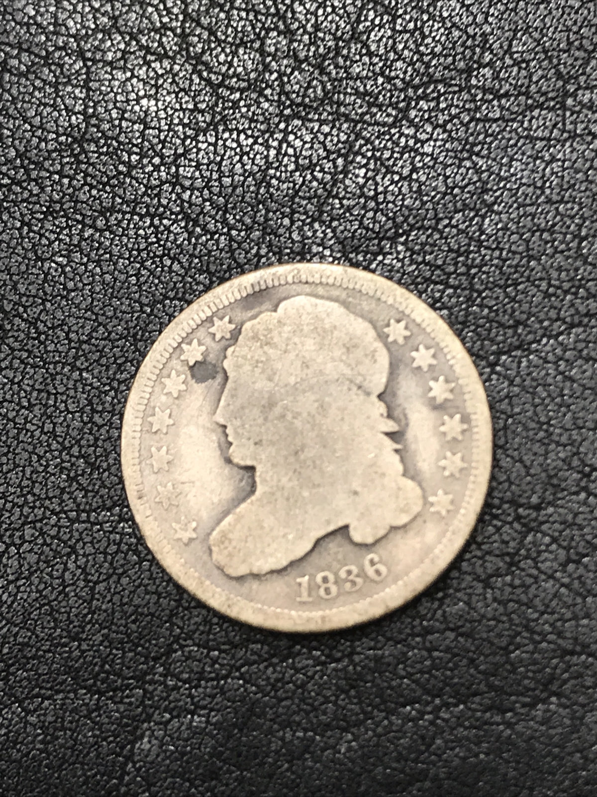 1836 Capped Bust Dime 10c Silver Coin JR-3 R-3 Block-8 Rare #4889