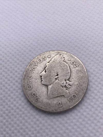 (No Date) Dominican Republic 25 Centavos - Dominicana Silver Coin