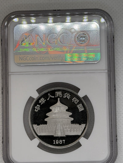 1987 100 Yuan 1 Oz .9995 China Platinum Proof Coin Panda NGC PF69 Ultra Cameo 01