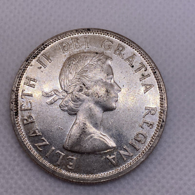 1958 CANADIAN SILVER DOLLAR BEAUTIFUL CANADA SILVER COIN #4700-10