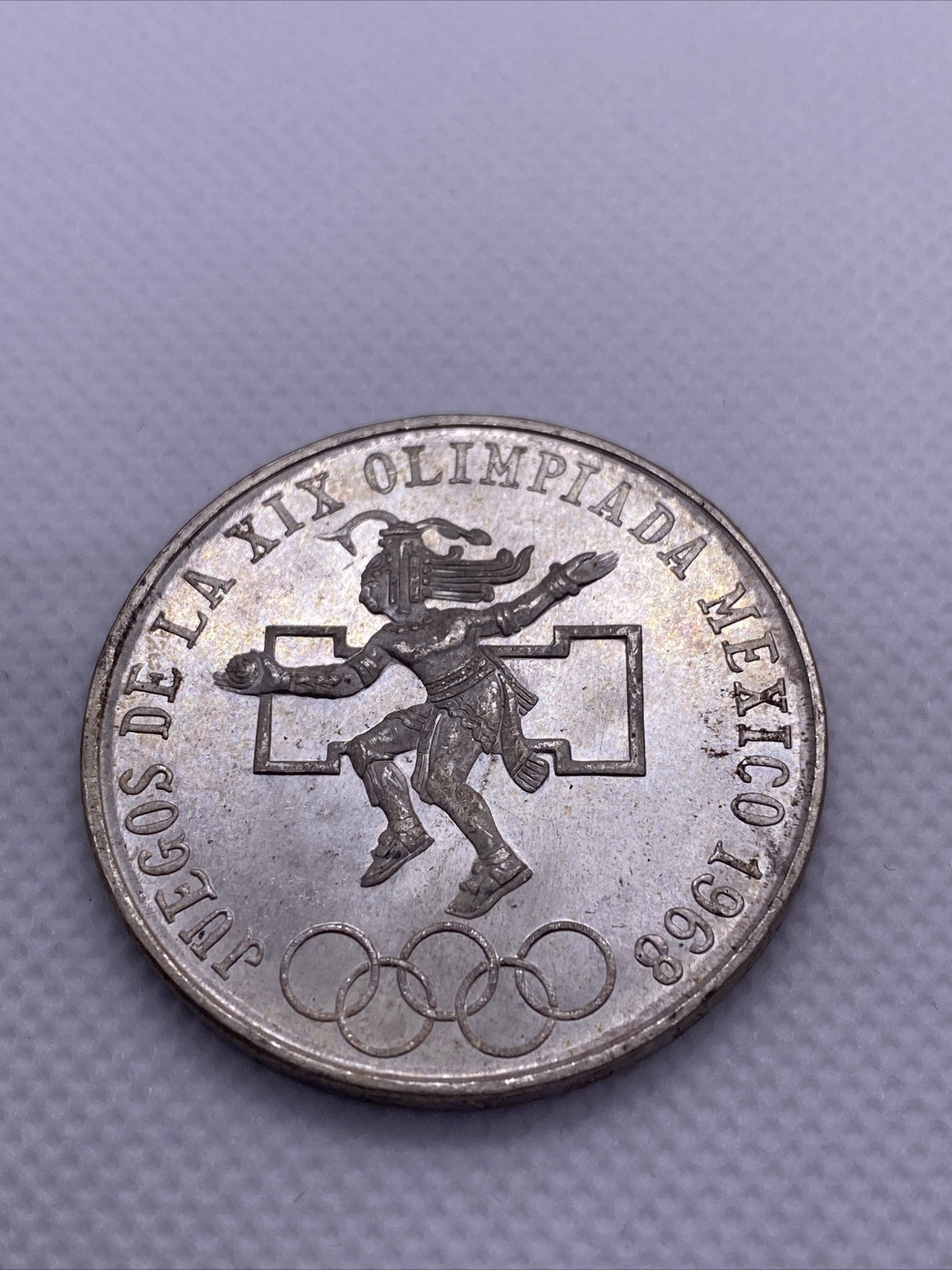 1968 Mexico Olympics Mexican 25 Peso Silver Coin BU Great Condition Coin