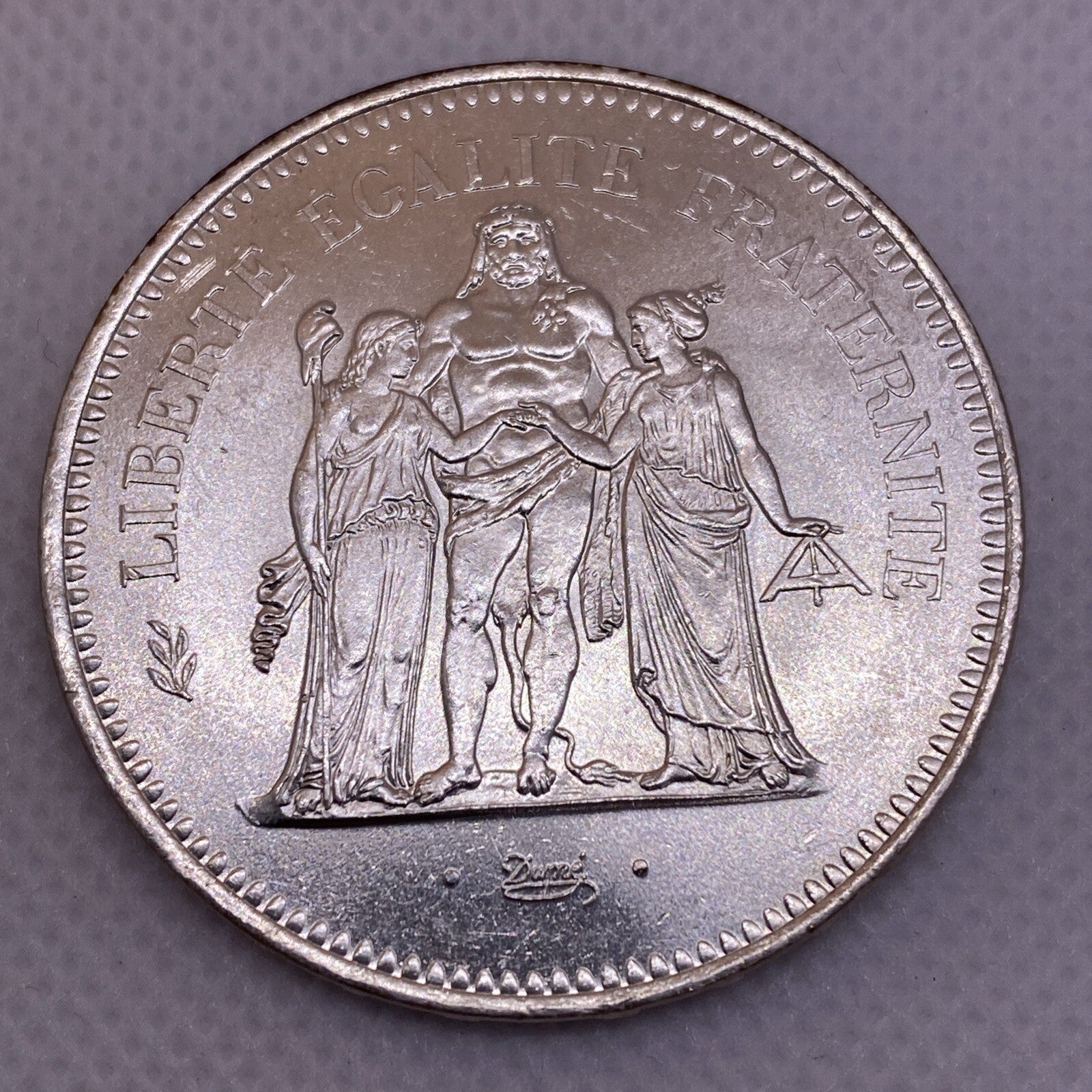 1976 France 50 Francs Silver Coin 50 Fr. Uncirculated Silver Coin #1287-10