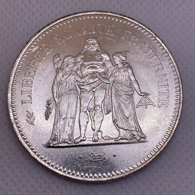 1976 France 50 Francs Silver Coin 50 Fr. Uncirculated Silver Coin #1287-10