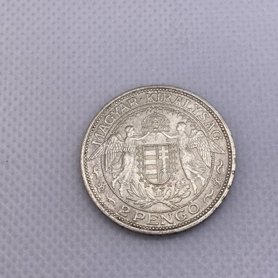 1939 2 Pengo Hungary Silver Coin Beautiful Silver Coin Uncirculated