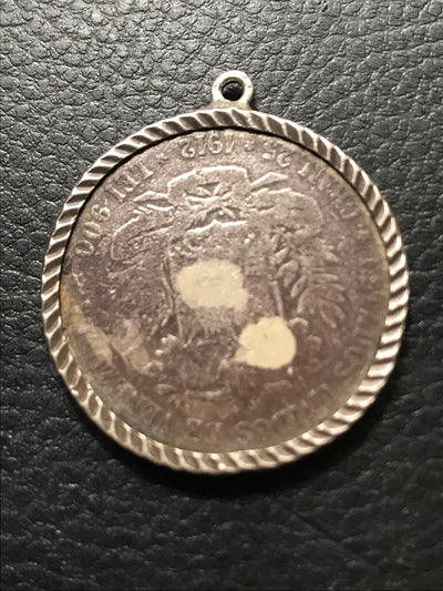 1912 - 5 Bolivares Venezuela - Vintage Looking -SILVER Coin With Bezel