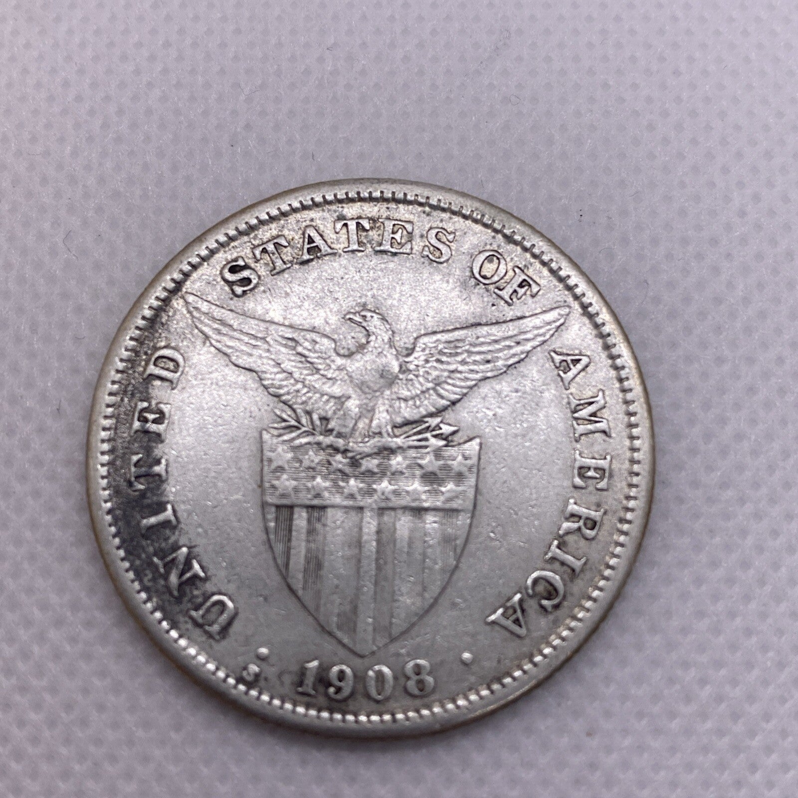 Philippines 1908S One Peso Large Silver Coin #9287-10