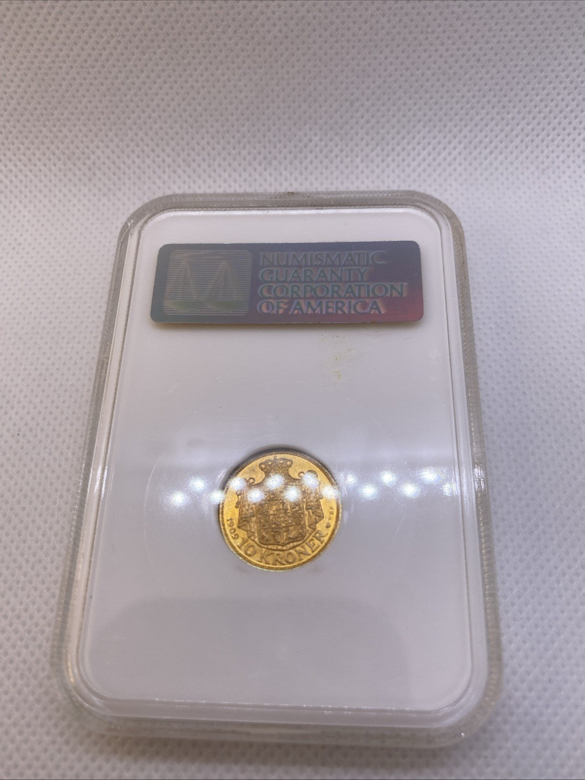 1909 Denmark 10 Kroner Frederik VIII Grade OLD NGC Slab MS 66 Gold Coin #223-025