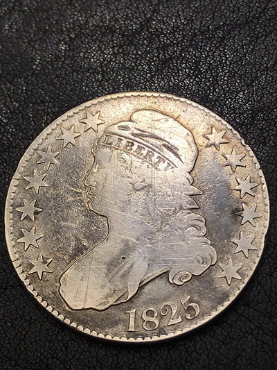 1825 Capped Bust Silver Half Dollar 50c Silver Coin O-108 R-3 #TR467