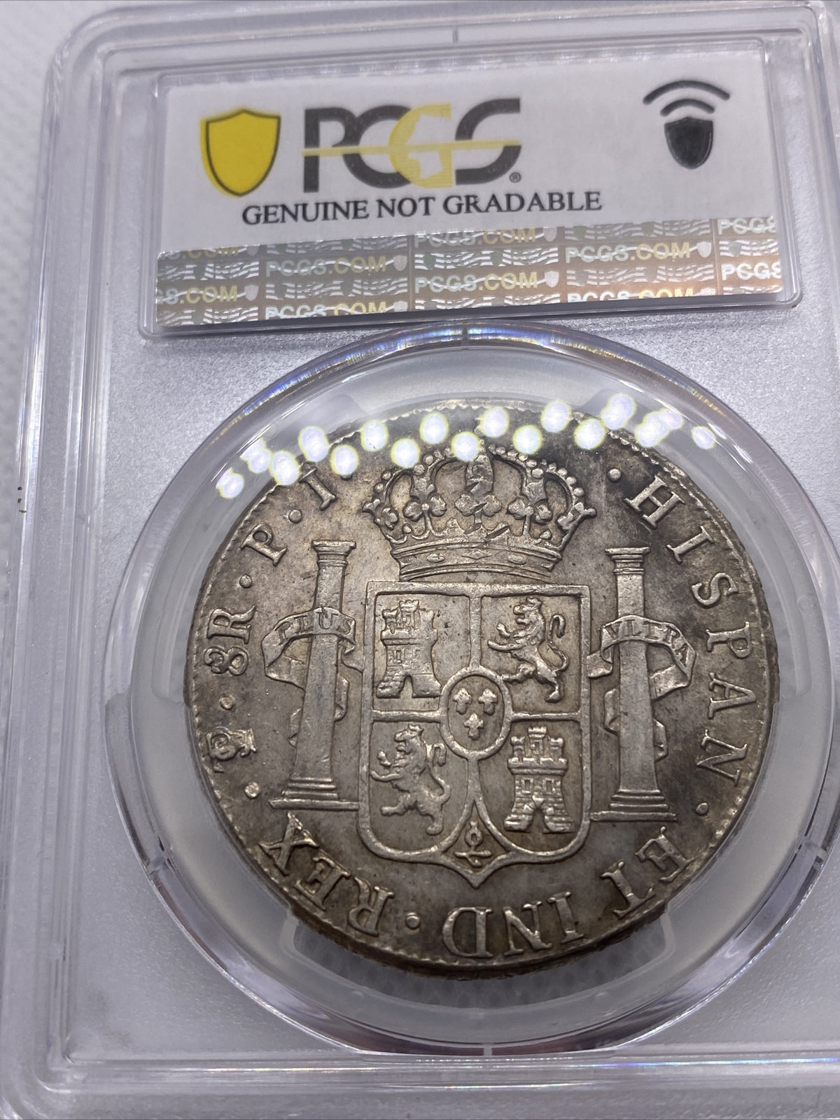 1818 PTS PJ Bolivia Silver 8R 8 Reales AU Details PCGS Silver Potosi #7958