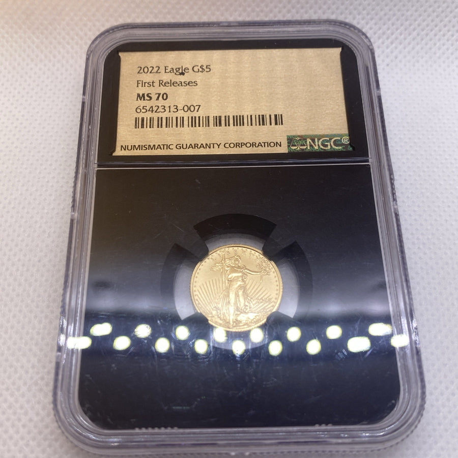 2022 $5 Gold American Eagle NGC MS-70 1/10 OZ Coin Gold Label