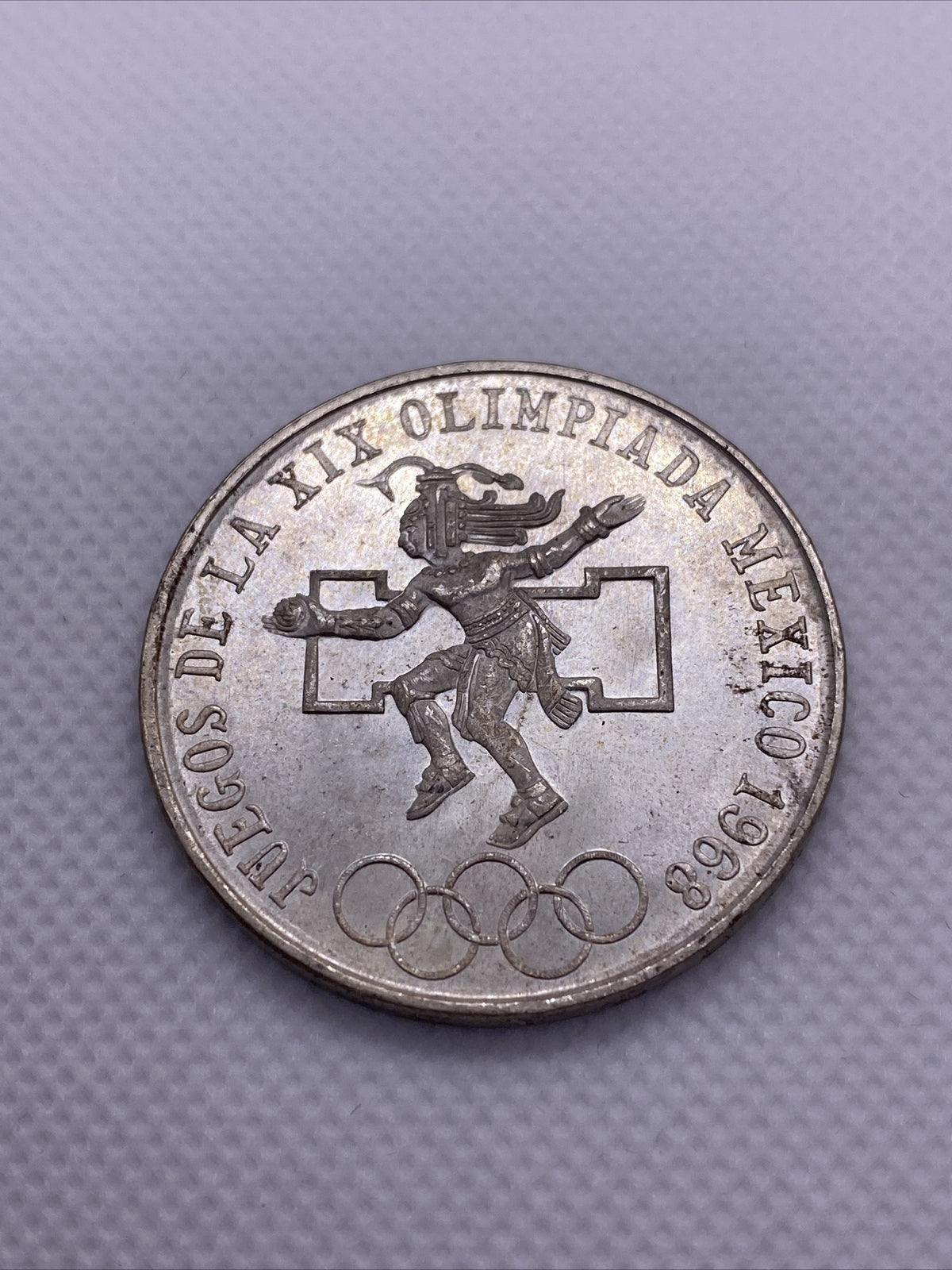 1968 Mexico Olympics Mexican 25 Peso Silver Coin BU Great Condition Coin