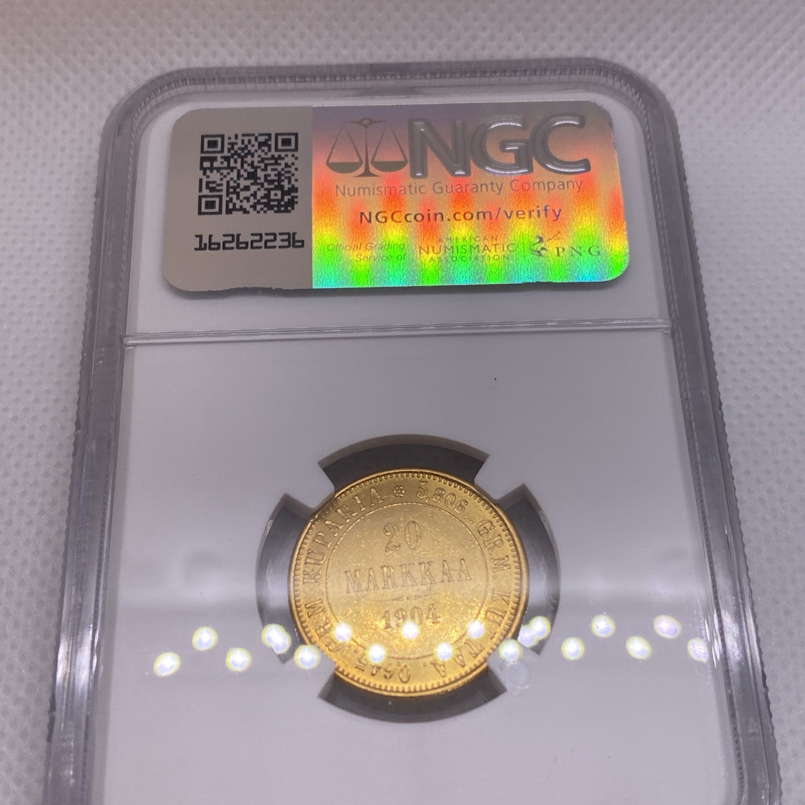 1904-L 20 Markkaa Finland Russia Nicholas II Gold MS62 NGC