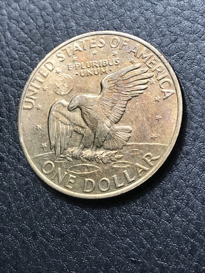 1971-D EISENHOWER TWO(2) $1 DOLLARS BU TONED COINS IN HIGH GRADE #IKE-635GE