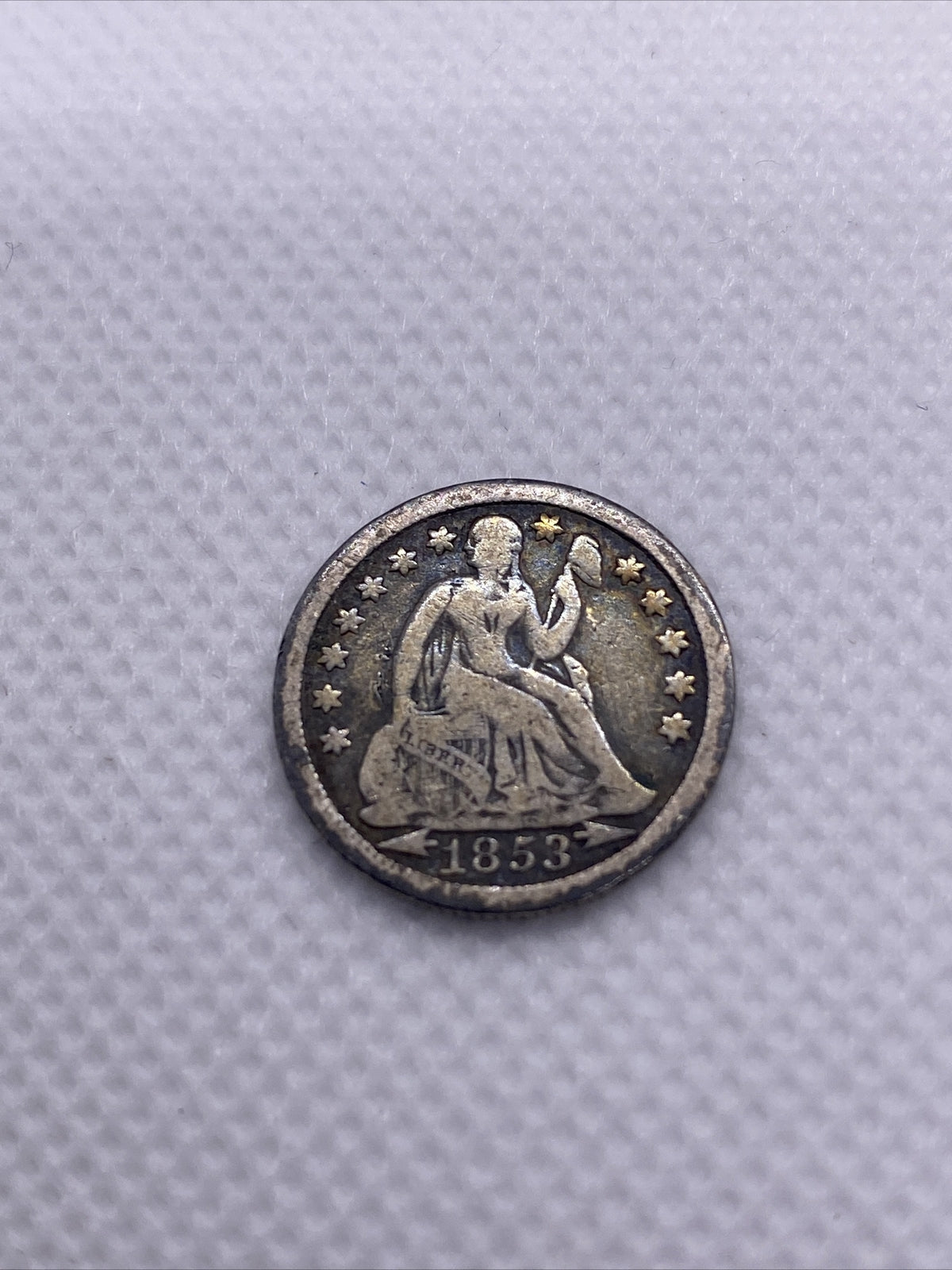 1853 Seated Liberty Silver Dime Arrows Beautiful Silver 10 Cents Coin #3215