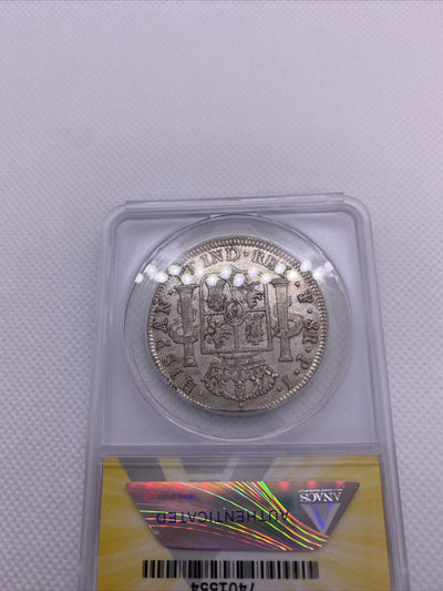 1821 PTS 8 Reales Bolivia Ferdinand VII Silver Anacs AU53 Details Silver #554