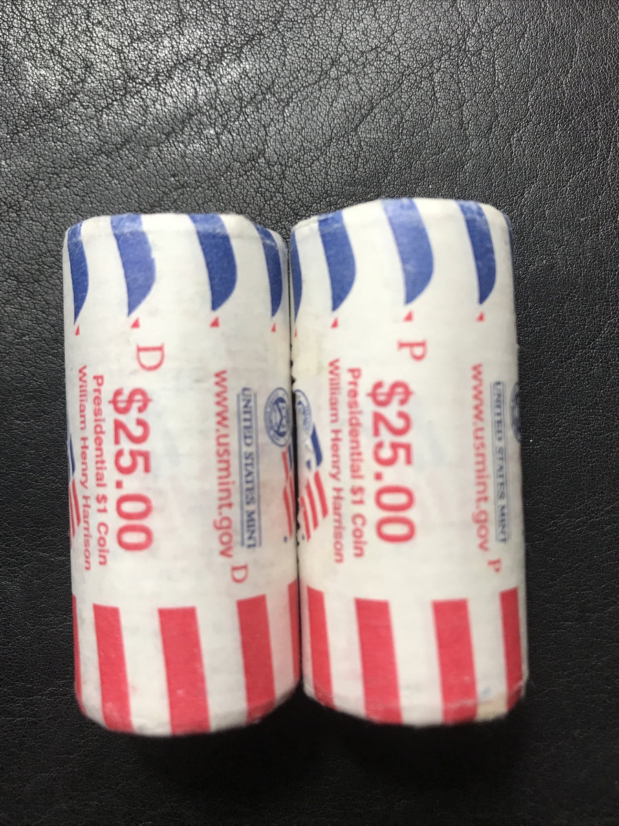 2009 William Henry Harrison Presidential $1 Rolls P & D US Mint Original Wrapped